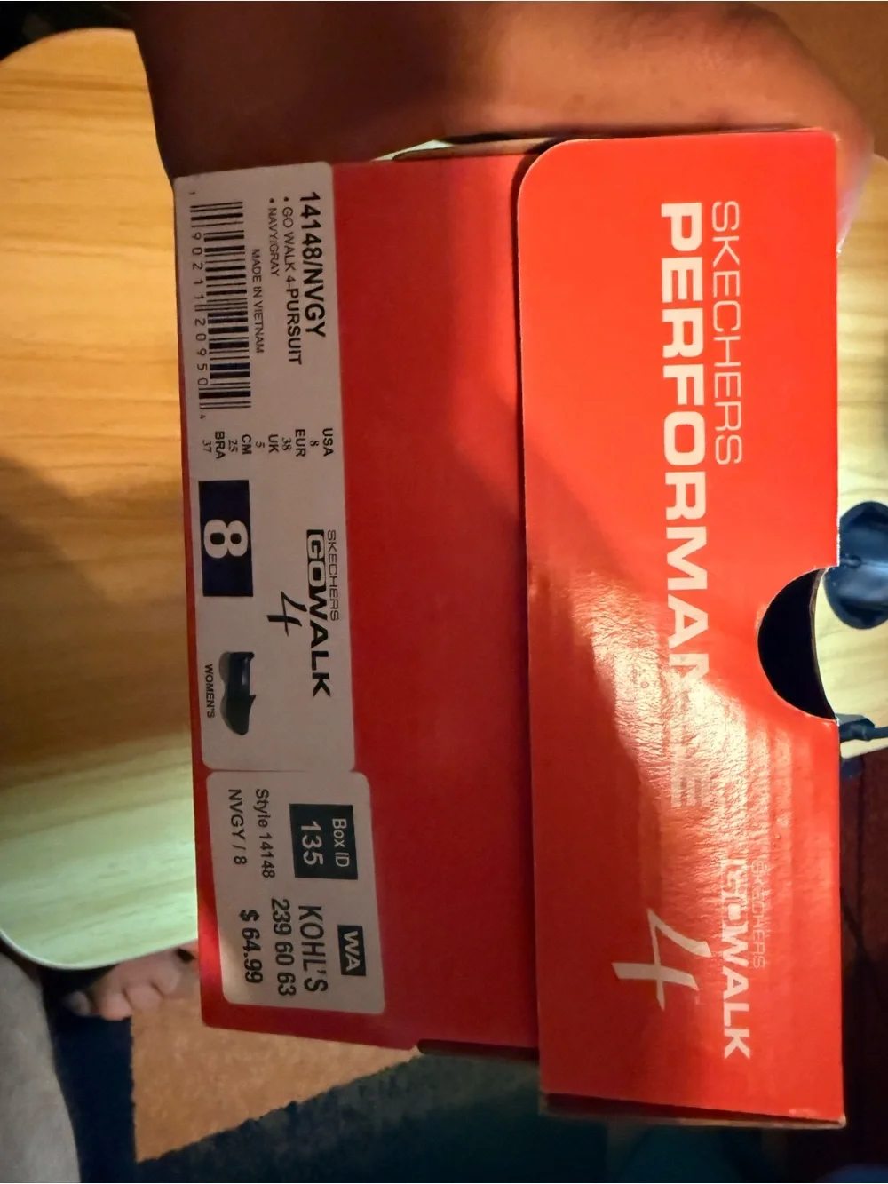 Skechers Performance Red Shoe Box with Navy Label